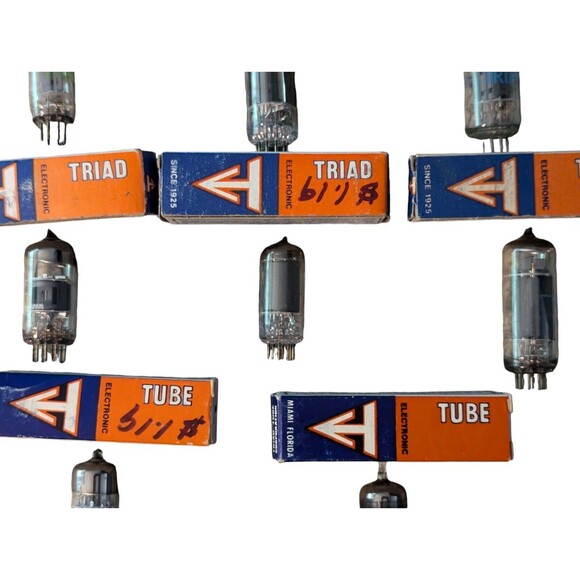 8 Lot Vintage NOS NIB Triad 6T8 6AB4 6AU8 6DR7 6BN6 6DK6 6DT6 6BR8 Vacuum Tube - Picture 3 of 5